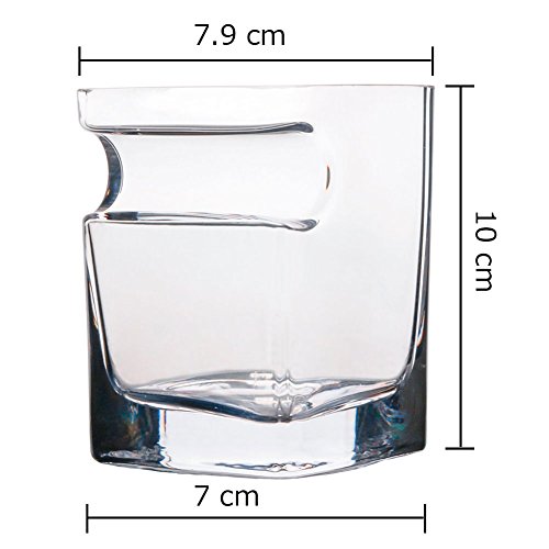 4 Packs Old Fashion Whiskey Glass With Cigar Holder Lead-free Wine Bourbon Brandy Beer Liquor Cup for Cigar Cigarette Lovers