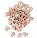 Shapenty Unfinished Blank Wooden Heart Shaped Slices Discs DIY Craft Pieces for Wedding Ornaments Christmas Party Embellishment, Pack of 100