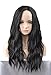 MeriCino Natural Wavy Black Wigs Synthetic Long Middle Parted Curly Wig for Women