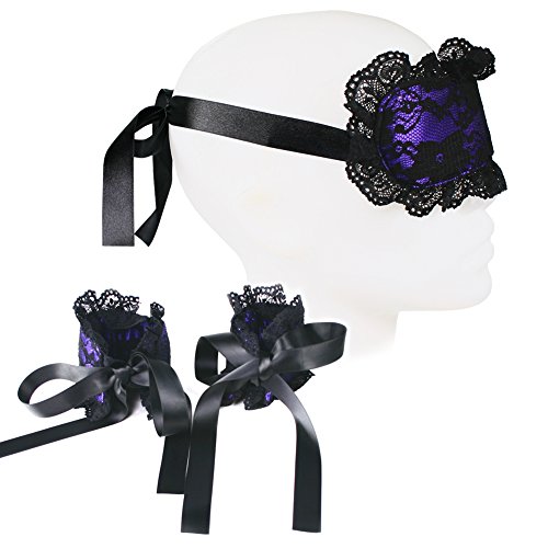 Plush Sexy Mask & Cuffs for Intimate Adult Bedroom – Soft & Comfortable – Ties for Erotic Fantasy Play