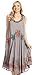 Sakkas 117 Watercolor Palm Tree Tank Caftan Short Dress - Grey/One Size