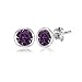 Sterling Silver 5mm Bezel-set Martini Purple European Crystals Stud Earrings for Women