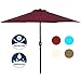 Blissun 7.5 ft Patio Umbrella, Yard Umbrella, Outdoor Market Umbrella with Push Button Tilt Crank (Red)