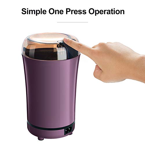 PARACITY Electric Coffee Grinder Grain Mill Portable Automatic Milling Machine with Replacement Stainless Steel Blade for Dry Herb Spice Peanut Grains Beans