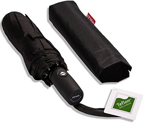 BPAGO Totes Umbrellas Compact car Umbrellas Windproof Travel Umbrella with Teflon Coating Small Automatic Open and Close Black Tote Umbrellas - Golf Umbrella