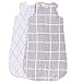 Ely's & Co Wearable Blanket Baby Sleep Bag 2 Pack I Grey Grid (3-6 Months)