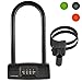 Lumintrail LK20708 Combination 14mm Bicycle U-Lock with Mounting Bracket and Optional 4-Foot Braided Steel Security Cable (Black (Lock Only))