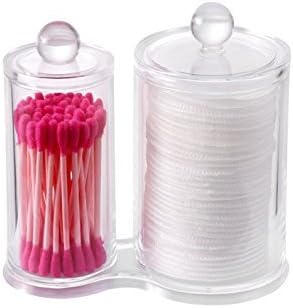 KINGSUNG Cotton Pads Holder Acrylic Makeup Organiser Cotton Swab Holder Cosmetic Storage Cotton Accessories Box