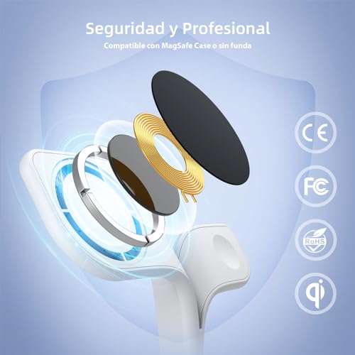 Cargador inalámbrico magnético, actualice la estación de carga MagSafe 3 en 1 con una lámpara LED compatible con iPhone 15/14/13/Pro/Pro Max/Mini, iWatch SE/9/8/7/6/5/4, Airpods 3/2/Pro/Ultra