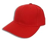 Plain Adjustable Velcro Baseball Cap (Red)