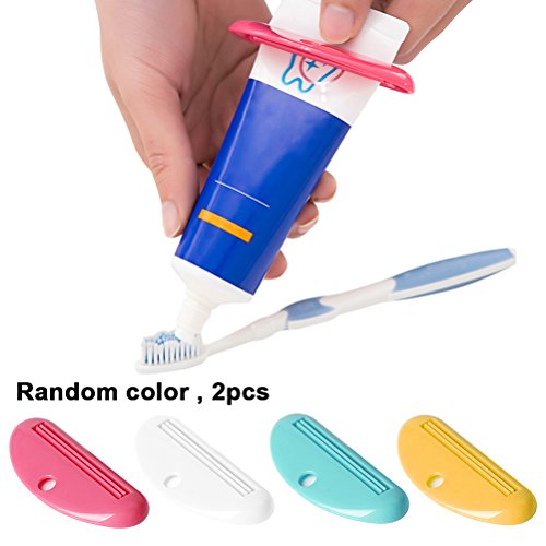 Toothpaste Clip,Bagvhandbagro Multi-functional Tube Squeezer Cleanser Toothpaste(2 PCS) [Random Color] - Thumbnail 7