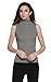 Sofishie Sleeveless Ribbed Turtle Neck Sweater Tunic - Gray - Medium