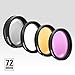 Polaroid Optics 72mm 4-Piece Filter Kit Set [UV,CPL, Warming,& FLD] includes Nylon Carry Case – Compatible w/ All Popular Camera Lens Models