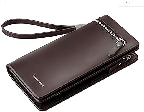 Men's Long Wallet Zipper Clutch Bag Multi-ard Position can be Placed, Bank Card, SIM Card, Mobile Phone, ID Card,