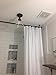 Alise Curtain Rod Holder Bracket 1''Dia,Closet Rod Holders Wall Mounted,Ceiling Mount Curtain Flange Brackets,Curved Shower Curtain Rods for Bathroom,Stainless Steel Black Finish,Pack of 2