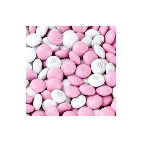 M&M's Light Pink & White Milk Chocolate Candy 5LB Bag