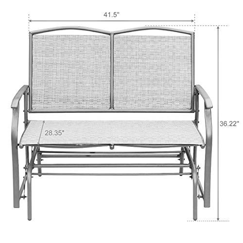 SunLife Outdoor Indoor Glider Loveseat Set Rattan Resin Wicker Patio