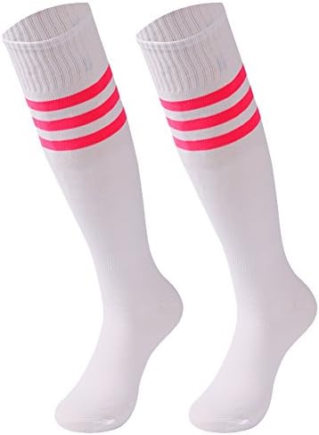 Tube Socks Stripe, saounisi Unisex Knee High Football Soccer Team Socks 2/6/10 Pairs