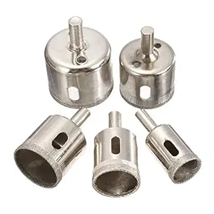 uptodateproducts 5pcs Diamond Hole Saw Drill Bit Set for Tile Glass Marble Granite Cutting 20/25/30/35/42