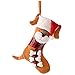 Valery Madelyn 21 Inch Greedy Dog Christmas Stocking, Cute Plush Personalized Fireplace Hanging Stockings for Holiday Party Christmas Decorations and Xmas Gifts