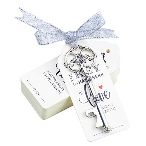 image for Makhry 52pcs Vintage Skeleton Key Bottle Opener Party Favor Wedding Fa