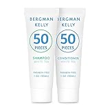 BERGMAN KELLY Travel Shampoo and Conditioner Set (1 fl oz, 100 Pieces, White Tea), Delight Your Guests with a Revitalizing and Refreshing Hotel Toiletries and Guest Hospitality in Bulk