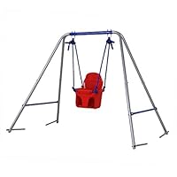 BestValue Go Toddler Swing Seat A-Frame Metal Swing Play Set Indoor Outdoor Backyard