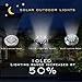 Loren Solar Ground Lights Outdoor,Solar Disk Lights,Waterproof,Solar Garden Lights for Pathway Lawn Yard Roads Walkway Driveway - Cold White (Only 4 Pack LED lights with 10 LED bulbs for each light)