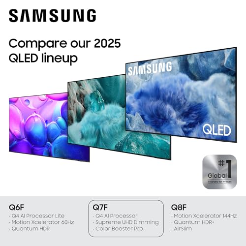Samsung 50-Inch Class QLED Q7F Series Samsung Vision AI Smart TV (2025 Model, 50Q7F) Quantum HDR, Object Tracking Sound Lite, Q4 AI Gen1 Processor, 4K upscaling, Gaming Hub, Alexa Built-in