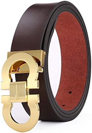 Men's Genuine Leather Belt Adjustable Buckle, by Trim to Fit