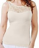 Spanx Hide and Sleek Lace Bateau Camisole 1503 QVC A214290, Cream, L