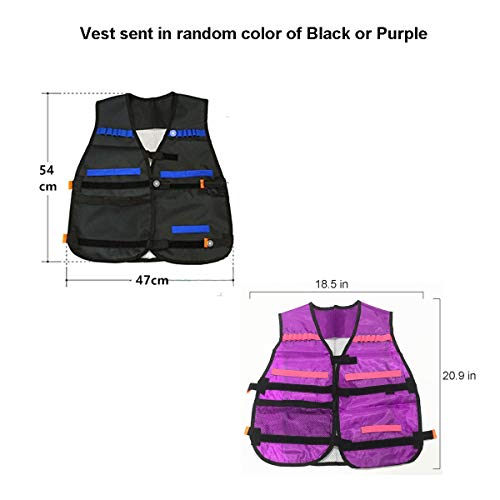 Fresh Household Kids Tactical Vest Kit, Tactical Vest Jacket Kit for nerf N-Strike Elite Series with 100 Darts Bullets1Pcs 7-Dart Quick Reload Clips 1Pc 8-Dart Wrist Band 1 Pc Goggles 1Pc Wrist Band