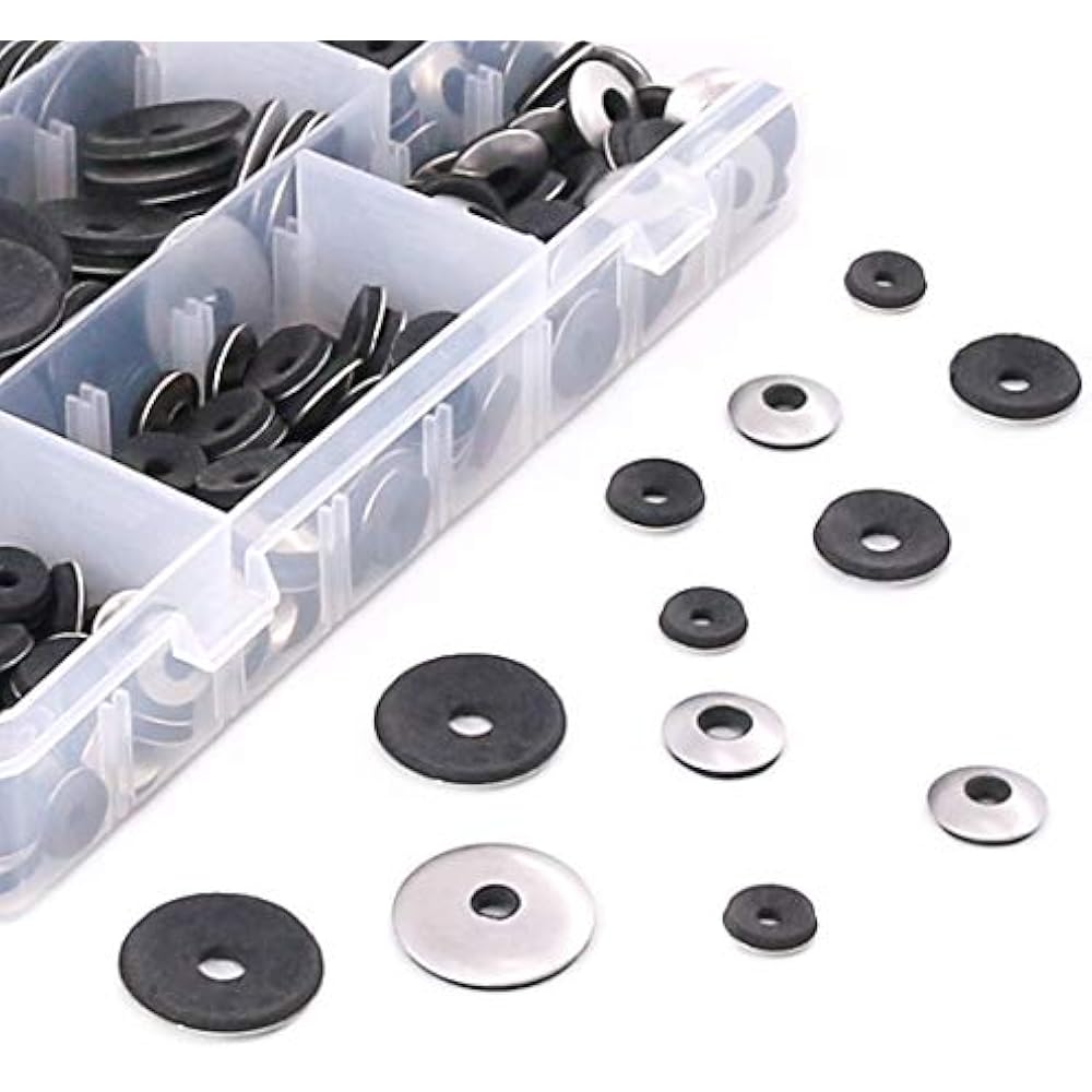 320Pcs Stainless Steel Neoprene Backed EPDM Bonded Sealing Washers