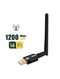 WiFi Adaptador 1200Mbps USB WiFi Dongle Mini red Tarjeta LAN con antena externa 2dBi 5.8GHz   2.4GHz correa dual Tarjeta WiFi para PC Antena de alta ganancia Trabaja con Win 7 8 10   Vista   XP MAC OS X Linux