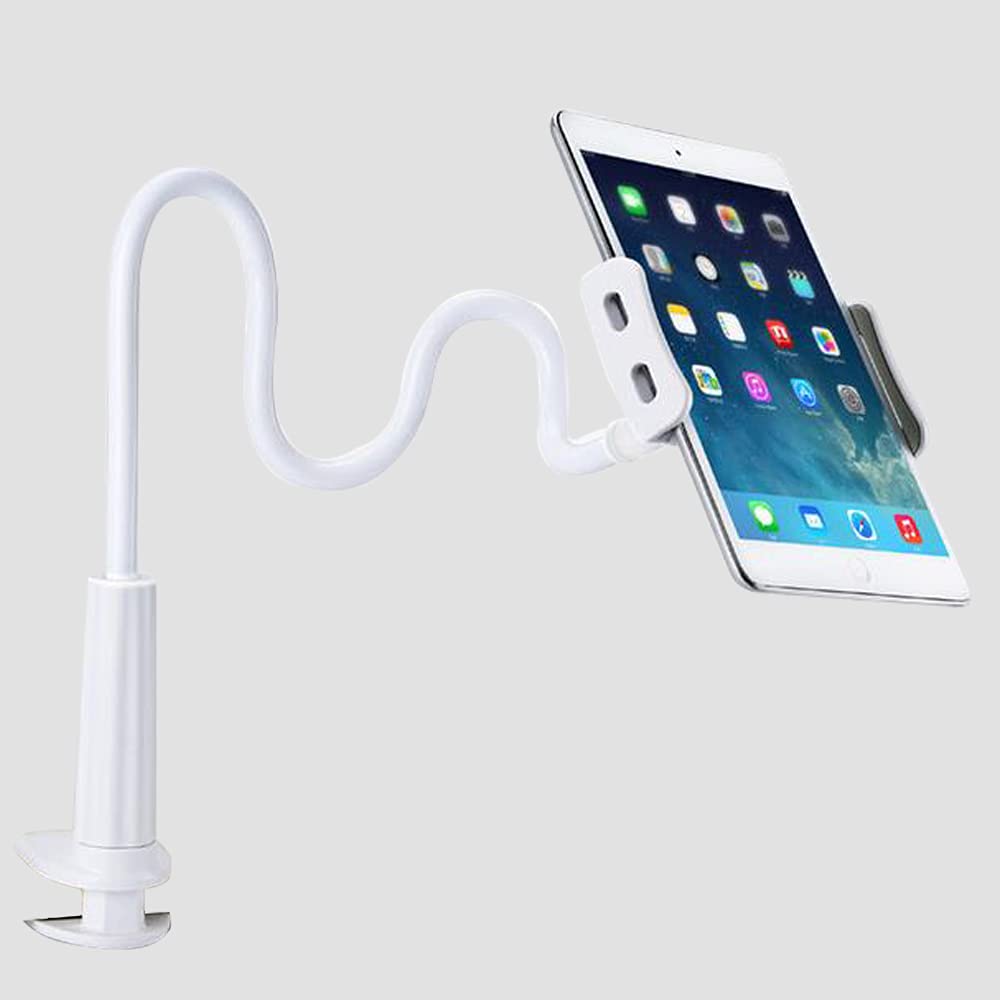 vr idea Flexible gooseneck phone stand, long arm holder with 360 degree adjustable phone stand, universal mobile phone, tablet. Applicable to desk, bed, desk accessories, etc (white)