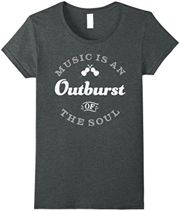 Womens cello Music is an Outburst of the Soul T-Shirt (white)  XL Dark Heather