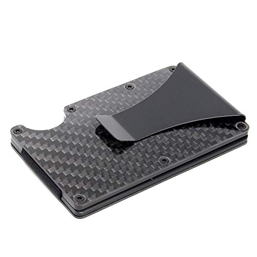 New Men Card Holder Slim Carbon Fiber Credit Card Holder Metal Wallet Money Clip Anti Scan Function Hold Card Coins Cash - Thumbnail 7