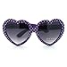 Womens Polka Dot Print Color Plastic Heart Shape Cutie Sunglasses Purple