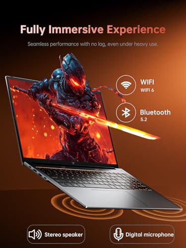 KAIGERR 2026 Gaming Laptop, 24GB DDR5 512GB NVMe SSD Laptop Computer with AMD Ryzen 7 H255(8C/16T, Up to 4.9GHz), 16.0 inch Windows 11 Laptop, Radeon RX Vega 8 Graphics,WiFi 6, Backlit KB