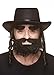 Mustaches Self Adhesive, Novelty, Realistic, Traper Fake Beard Fake Mustache and Fake Eyebrows, Black Color