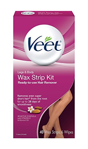 Veet Ready-To-Use Wax Strip Kit, 40 Count