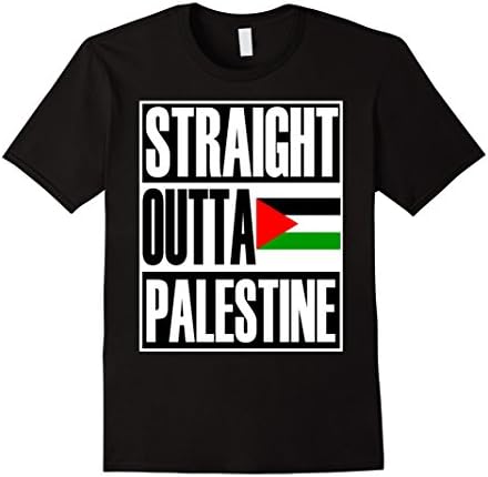 Men's Straight Outta Palestine Flag Pride Gift T-Shirt Medium Black