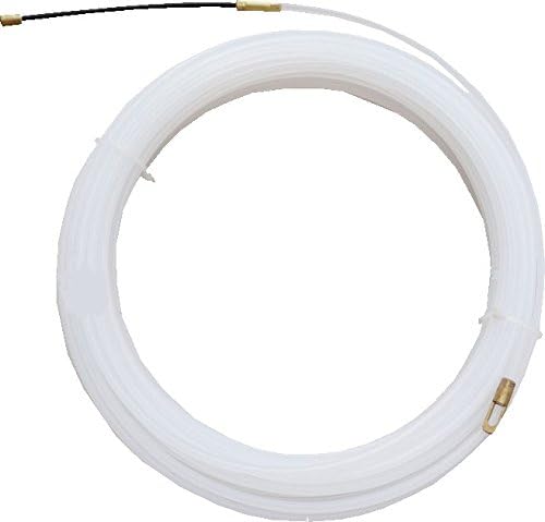 Ezitown 10M White Nylon Wire Electrical Fish Tape diameter 3/25” length 10M 33ft can go through dry wall conduit pvc trunking room ceiling network room wiring engineering tools