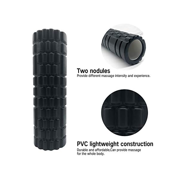 JetWOOT Foam roller,Ultra Lightweight Hollow Core Muscle Roller,Trigger Point Grid Sports Massager,Deep Tissue Muscle…