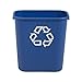 Rubbermaid Commercial Products Deskside Recycling Can, 7-Gallon/28-Quart, Blue Recycling Symbol, Plastic, for Bedroom/Bathroom/Office/Under Desk/Sink