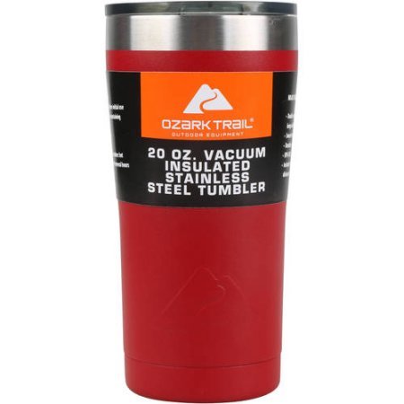 Ozark Trail 20-Ounce Double-Wall, Vacuum-Sealed Tumbler (1, Red)