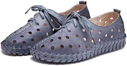 York Zhu Fashion Sneakers for Women, Hollow Out Lace up Round Toe Flats Shoes