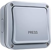 TOPENS TC148 Waterproof Wall Push Button Switch, Surface-Mounted Wired Control for Automatic Gate Opener or Door Openers and 