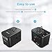 Maxcio International Universal Travel Power Adapter with 5.6A Smart Power 6 in 1 Worldwide Wall Charger European Travel Plug Adapter for USA EU UK AUS 150+ Countries Phone Laptop