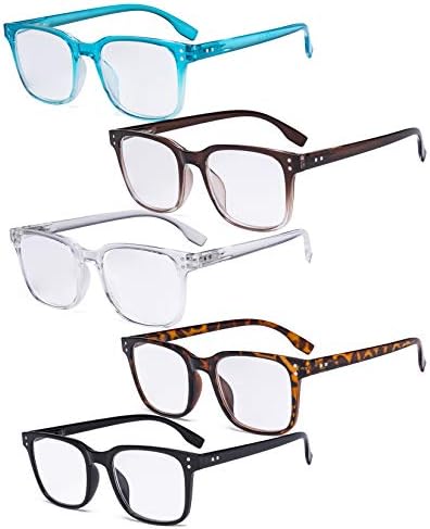 アイキーパー Eyekepper マルチカラー5本セットメガネ ウェリントン型 大きめレンズ 蝶番付き 度なし 男女兼用 ドット柄フレーム レーディス メンズ 爆安プライス